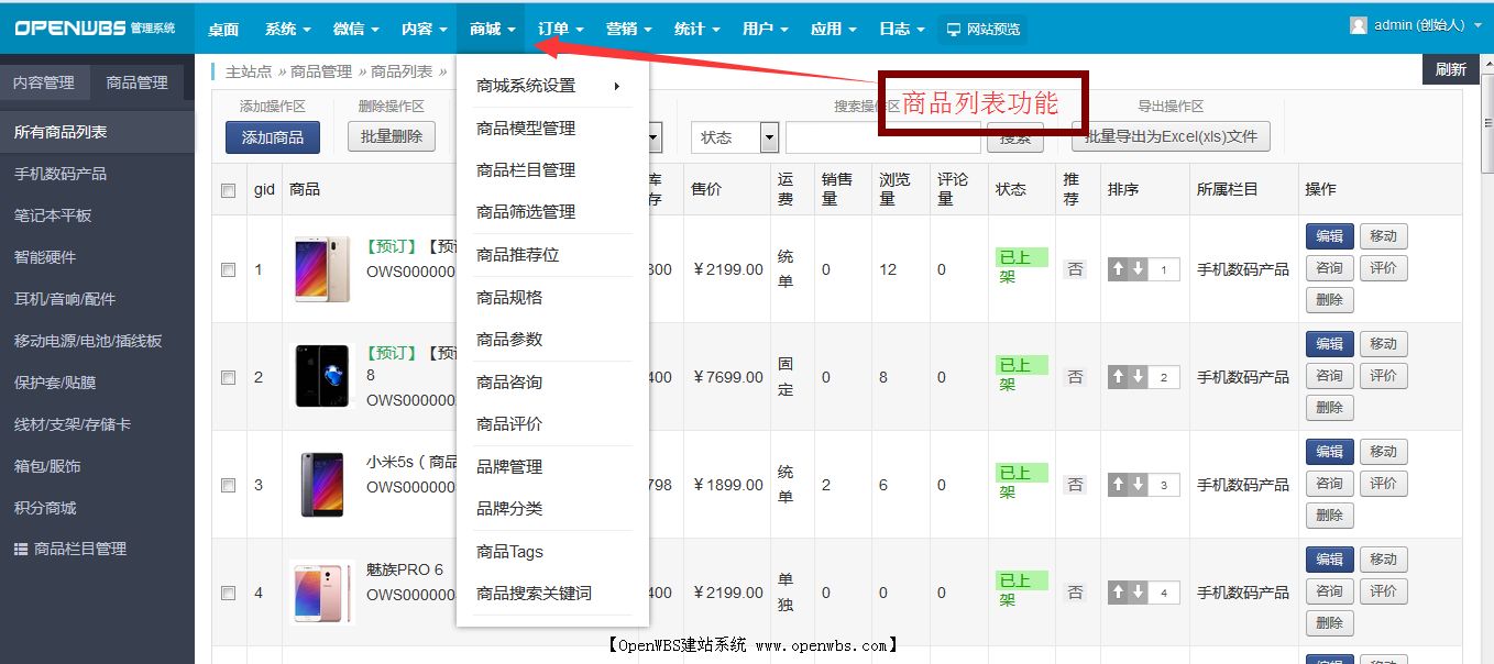 一圖看懂OpenWBS商城系統